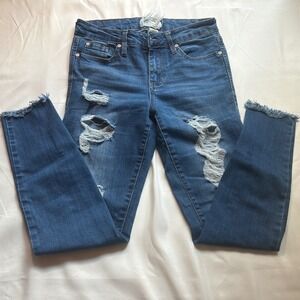 Altard State Distressed Frayed Hem Skinny Jeans Size 27/5 Ripped Denim‎